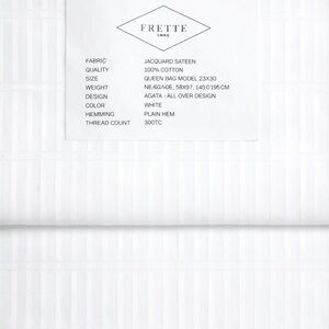 Frette Elegant  (2) White Pillowcase Queen 300TC Cotton White Set